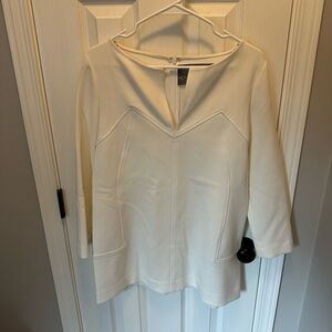 Lela Rose Chic Cream Tunic Top - size 8